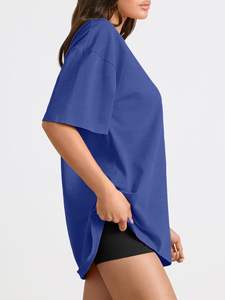 Camisetas de algodón OEM para mujer, camisetas con logotipo personalizado al por mayor, camisetas de manga corta a la moda para ropa de calle - Product Image 3