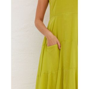 Solid <b>Vintage</b> Guava Mulmul Maxi <b>Dress</b> <b>for</b> <b>Women</b>-Puff Sleeve Semi-Formal Day <b>Dress</b> - Product Image 3