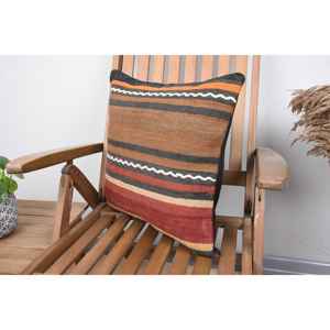 Multicolor Wool Kilim Rug <b>18x18</b> Inch Woven with Rustic Vintage Pattern for Home Decor - Product Image 3