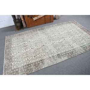 Alfombra Turca, Alfombra Vintage de 5.1x4.8 pies, Alfombra de Lana Gris - Product Image 2