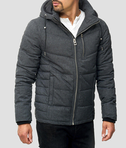 Front Logo Regular Length Lightweight <b>Padded</b> Latest Style Custom Men's <b>Waterproof</b> Breathable Winter Warm Canvas Puffer <b>Jacket</b> - Product Image 4