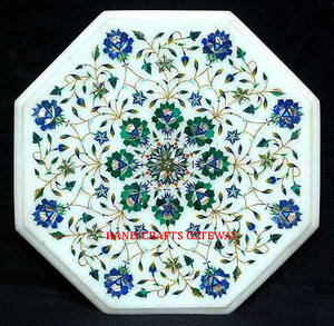 Mesa con incrustaciones de mármol blanco para decoración de interiores de alta demanda para uso de fabricación india de mesa de exportador hecha a mano - Product Image 1