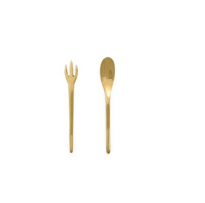 Tenedor de Latón de Diseño Moderno con Mango Simple, Tamaño Personalizado, para Postres y Frutas, Dorado - Product Image 5