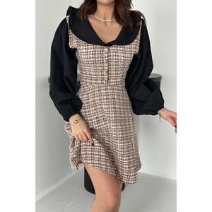 Vestido con ribete de popelina Tile Sleeve - Tile - Product Image 4