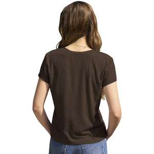 Camiseta informal de manga corta para mujer, cuello redondo, algodón suave, bordado de lazo, ajuste delgado, Top básico, ropa de moda para uso diario de verano - Product Image 2