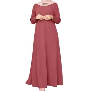 Vestido modesto islámico árabe bonito para mujer patrón sólido Abaya Khimar manga de murciélago Burqa caftán bata rezar ropa de Turquía - Product Image 1