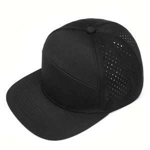 Gorra Snapback de 6 paneles de moda 100% poliéster Hip-hop Trucker gorra de béisbol deportiva con malla de perforación láser gorras casuales para hombre - Product Image 3