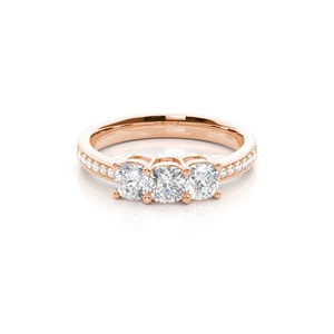 นำเสนอคุณน้ำหนัก0.90กะรัตปูการตั้งค่าเบาะที่ดีตัดสามหินห้องปฏิบัติการปลูกเพชรสำหรับเจ้าสาวดูแหวนแต่งงาน - Product Image 3