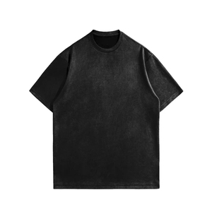 100% algodón Drop Shoulder Camisetas Unisex Boxy Fit Acid Washed Camisetas para la venta Transpirable Precio barato Camisetas para hombres - Product Image 5