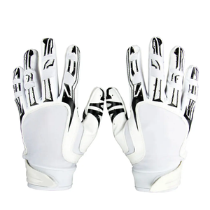 Custom Design Made Heavy Duty Printed Silicone American <b>Football</b> <b>Gloves</b> Breathable Printed <b>Youth</b> Adult Size Features - Product Image 4