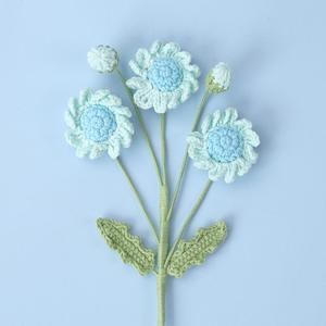 New Style Snowy Five-Knitted Multi-Head Daisy Bouquet Branch, Solid Color & Gradient, Home <b>Vase</b> Decoration Floral Insert - Product Image 4