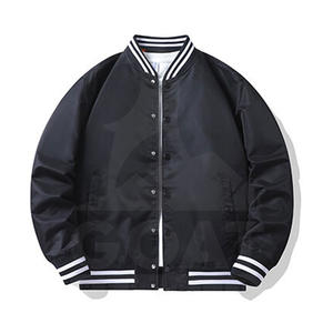 Veste bomber pour homme en toile de haute qualité, nouvelle arrivée automne, col montant, logo sur le devant, vente en gros - Product Image 1