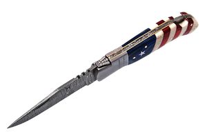 มีดพับแบบมีกระเป๋าพับได้ด้ามจับทำด้วยมือทำจากเหล็กดามัสกัสใหม่สำหรับอุตสาหกรรม - Product Image 4