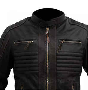 OEM Hombres de cuero genuino de la chaqueta de la motocicleta de piel de oveja Biker Coat Último Diseño Chaquetas de los hombres - Product Image 3