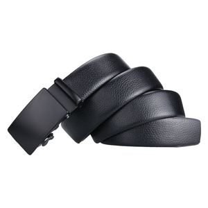 Ceinture à boucle automatique personnalisée, tendance, ceinture commerciale, sangles classiques, ceinture en cuir véritable noire pour hommes - Product Image 4