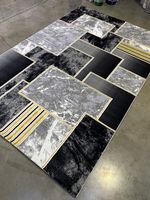 Alfombra Adiva Tradicional de Poliéster, Tejido Jacquard, de Pelo Largo, Acolchada, Antideslizante, Lavable y Reversible para el Hogar