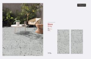 Carreaux en porcelaine de qualité supérieure, finition sculptée, gris monochrome, design terrazzo - Product Image 3