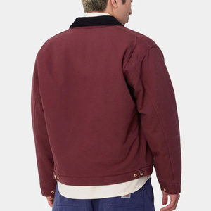 Vestes pour hommes Vêtements de travail d'hiver pour hommes avec logo personnalisé Veste d'extérieur en toile de coton de grande taille Broderie technique délavée sur support - Product Image 5