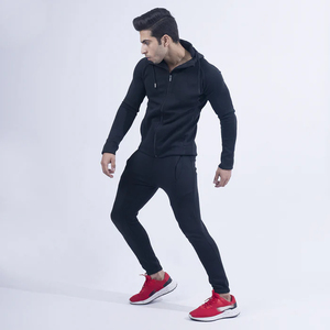 Ensemble de survêtement technique pour homme en molleton blanc, 69 % coton, 31 % polyester, avec sweat à capuche zippé et pantalon de jogging – Conception OEM - Product Image 3