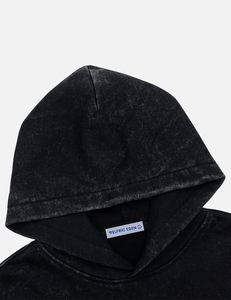 Sweat à capuche vintage surdimensionné, unisexe, en molleton de coton, à capuche délavé à l'acide de haute qualité, streetwear - Product Image 4