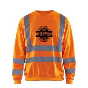 Sweat-shirts et sweats à capuche de sécurité à haute visibilité en polaire avec poche à capuche et bande réfléchissante certifiée CE, vêtements de travail pour hommes - Product Image 6