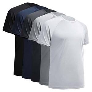 Camiseta de entrenamiento de ajuste regular de secado rápido tejido de algodón 100% liso informal personalizado de talla grande para hombre al por mayor - Product Image 5