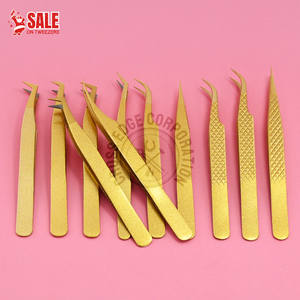 Pinzas para Extensión de Pestañas con Punta de Fibra Fina X Volume, Curvatura Clásica, Agarre de Diamante Antideslizante, Herramienta de Precisión para Aplicación de Pestañas - Product Image 1