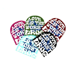 Kivotech Low MOQ All Over Print No Cuff Fold Winter Beanies Cap Custom Logo Jacquard Knit Beanie Cap Knitted Hombres Mujeres - Product Image 4