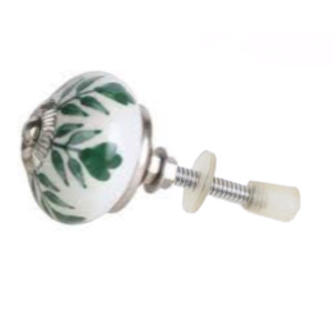 Boutons en céramique de couleur verte de fleur de jardin, poignées d'armoire de tiroir, Pulls CK 558 - Product Image 2