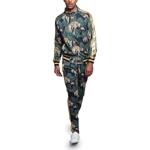 Ensemble de survêtement pour homme en polyester, fermeture éclair, respirant, léger, athlétique, jogging, tenue décontractée pour la salle de sport - Product Image 2