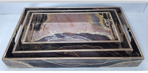 Cuisine MDF Rectangle Plateau Usine Personnalisé En Gros Spécial De Service Plateau En Bois pour la décoration de table - Product Image 2