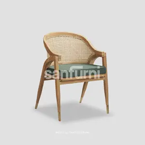 Werkudhara Teak Mahogany Mindi Meranti Sonokeling Oak Birch Beech Ash Solid Wood Modern Traditional Century Rattan Dining Chair