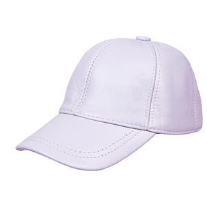 Gorro de Béisbol Unisex de 6 Paneles, 100% Cuero Genuino, Impermeable, Transpirable, con Decoración de Perlas y Hebilla Metálica - Gorro para Exteriores en Color Blanco - Product Image 2