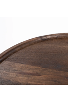 Table basse de salon en bois massif durable de style industriel moderne, personnalisable, avec accents en noyer rond