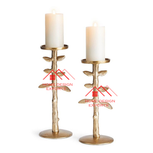 R Centres de table nouvelle arrivée métal aluminium T support de lumière plaqué or forme aluminium coulé bougie stands pour - Product Image 1