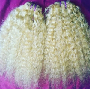 CABELLO HUMANO CRUDO SINGLE DRAWN MACHINE TRAMA PELO RUBIO - Product Image 1