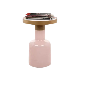 Mesa auxiliar con acabado esmaltado, muebles de interior, estilo moderno, parte superior redondeada, mesa auxiliar de Metal para el jardín del hogar - Product Image 1