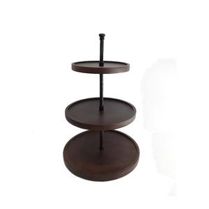 Modern Design Round Wooden Metal <b>Cake</b> Stand 3 <b>Tier</b> Natural Finishes for Wedding Birthday Party Display Stand Wholesale Bulk - Product Image 1