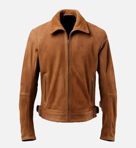 Chaqueta de cuero informal para hombre al por mayor pakistaní con tela de lona nueva chaqueta de cinturón lateral de diseño OEM para motocicleta - Product Image 1
