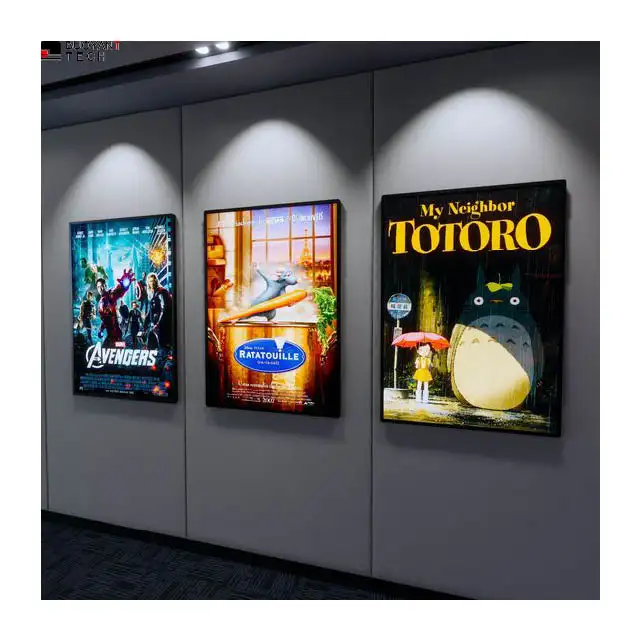 Customized Indoor Advertising lightbox Led Movie Poster Light Box Aluminum Frame Slim LED Light Box for wall