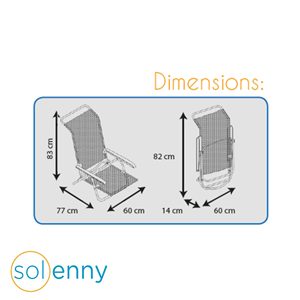 Silla de playa con bolsillo trasero y reposacabezas ajustable, mueble de exterior listo para enviar desde España, 4 posiciones - Product Image 5