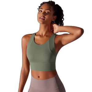 Soutien-gorge de sport amincissant à haute élasticité pour la course et le yoga, débardeurs rembourrés, gilets de sport courts pour femmes - Product Image 4