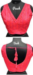 Blusa moderna con cuello en V para bodas Diseño tejido de moda con lentejuelas multicolores coloridas y decoración bordada - Product Image 6