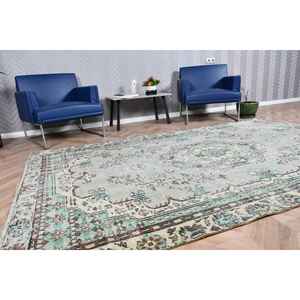 Alfombra Turca Vintage, Alfombra Grande de 5.9x9.2 pies (179x280 cm), Alfombra Azul de Lana del Suroeste - Product Image 2