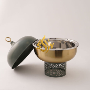 Olla Redonda de Acero Inoxidable Moderna de la Mejor Calidad con Tapa de Cúpula para Uso Doméstico y Hotelero, Apta para Lavavajillas, Ideal para Bodas - Product Image 6