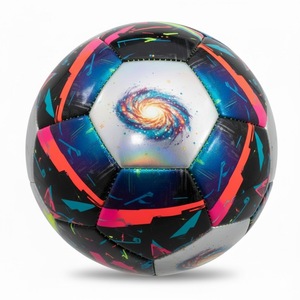 Ballon de football pliable de haute qualité avec vessie en caoutchouc, thermocollé, logo personnalisé, sac en maille, prix abordable - Product Image 1