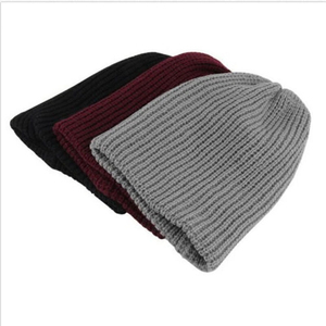 Gorro de punto para hombre, gorro de gran tamaño, informal, holgado, Extra largo, cálido, con Calavera, gorro de Color personalizado, Jacquard liso - Product Image 6