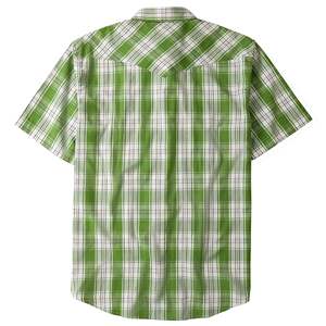 Chemise hawaïenne pour homme à manches courtes, à carreaux, à bouton unique, en tissu 100% coton et lin, chemise décontractée d'été - Product Image 2