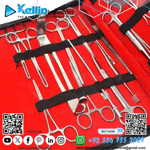 Ensemble d'instruments de chirurgie mineure manuelle, 25 instruments chirurgicaux de base, certifiés CE, réutilisables, vente en gros - Product Image 4