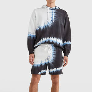 Conjunto de ropa informal con capucha y pantalones cortos para hombre, 100% de algodón, de talla grande, patrón sólido, servicio OEM para invierno - Product Image 2